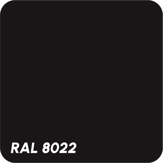 Kleur RAL 8022.